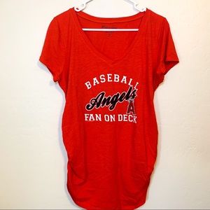 Angels Baseball Maternity Red TShirt Large